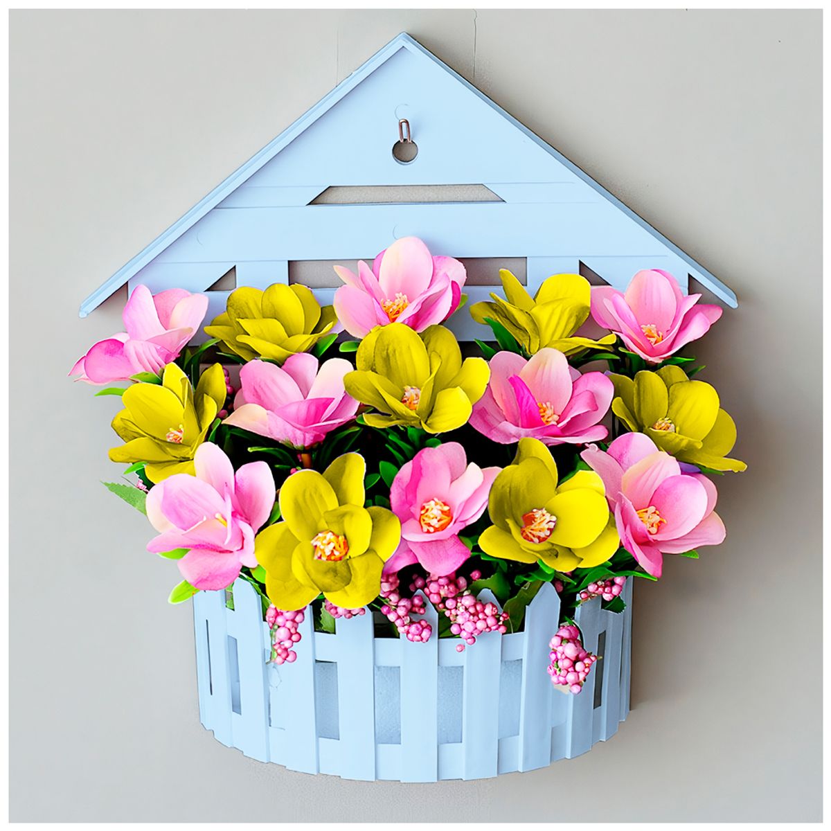 KELLER - Pack X3 Macetero Decorativo Maceta Colgante de Pared Casita L10 CL