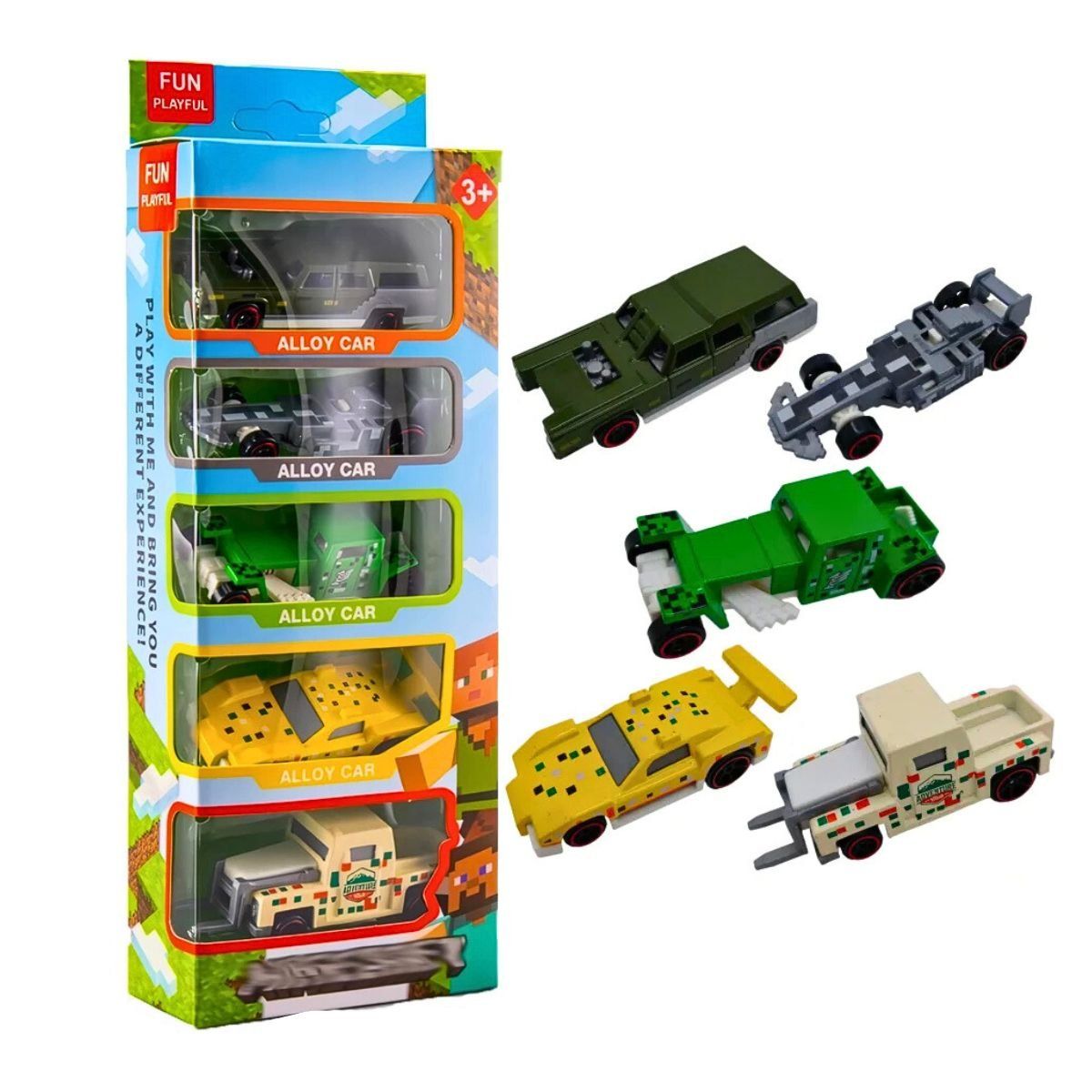 GENERICO - Pack 5 Carros De Metal Juguete Para Niños