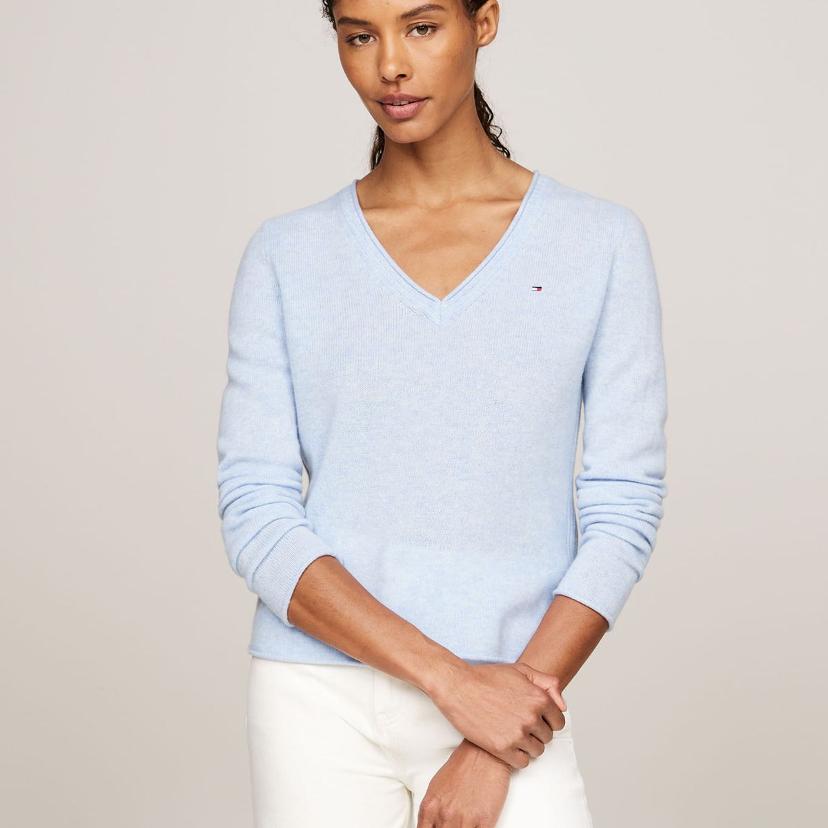 TOMMY HILFIGER - SWEATER SOFT WOOL V-NK SWEATER