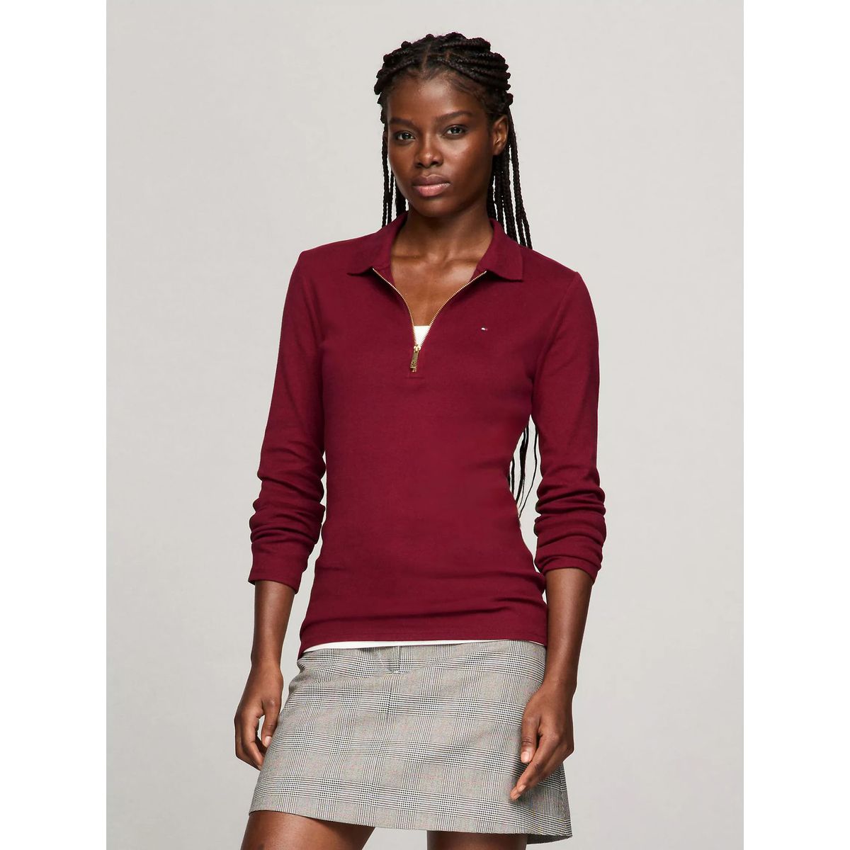 TOMMY HILFIGER - POLO W L/S MANGO ZIP POLO