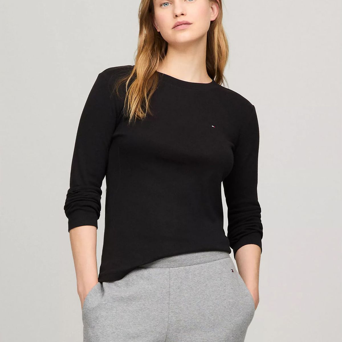 TOMMY HILFIGER - CAMISETA W SLIM NEW C- NK LS FAVE TEE