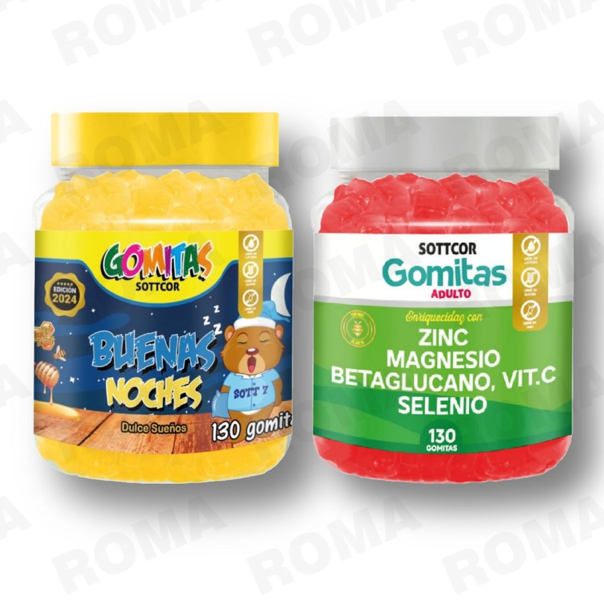 GENERICO - PACK 2 GOMITAS BUENAS NOCHES NIÑOS + ZINC ADULTO 260 UND