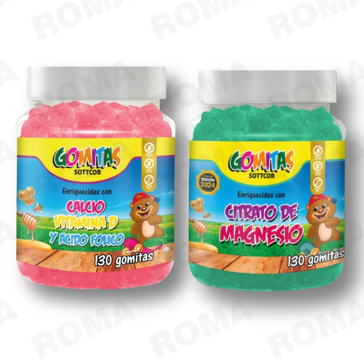 GENERICO - PACK 2 GOMITAS CALCIO NIÑOS + CITRATO DE MAGNESIO NIÑOS 260 UND