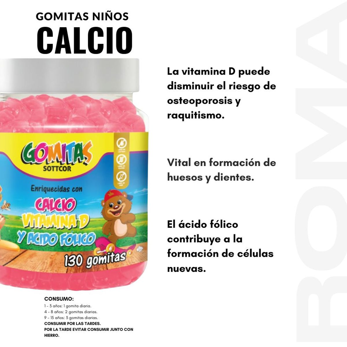 GENERICO - PACK 2 GOMITAS CALCIO NIÑOS + CITRATO DE MAGNESIO ADULTO 260UND