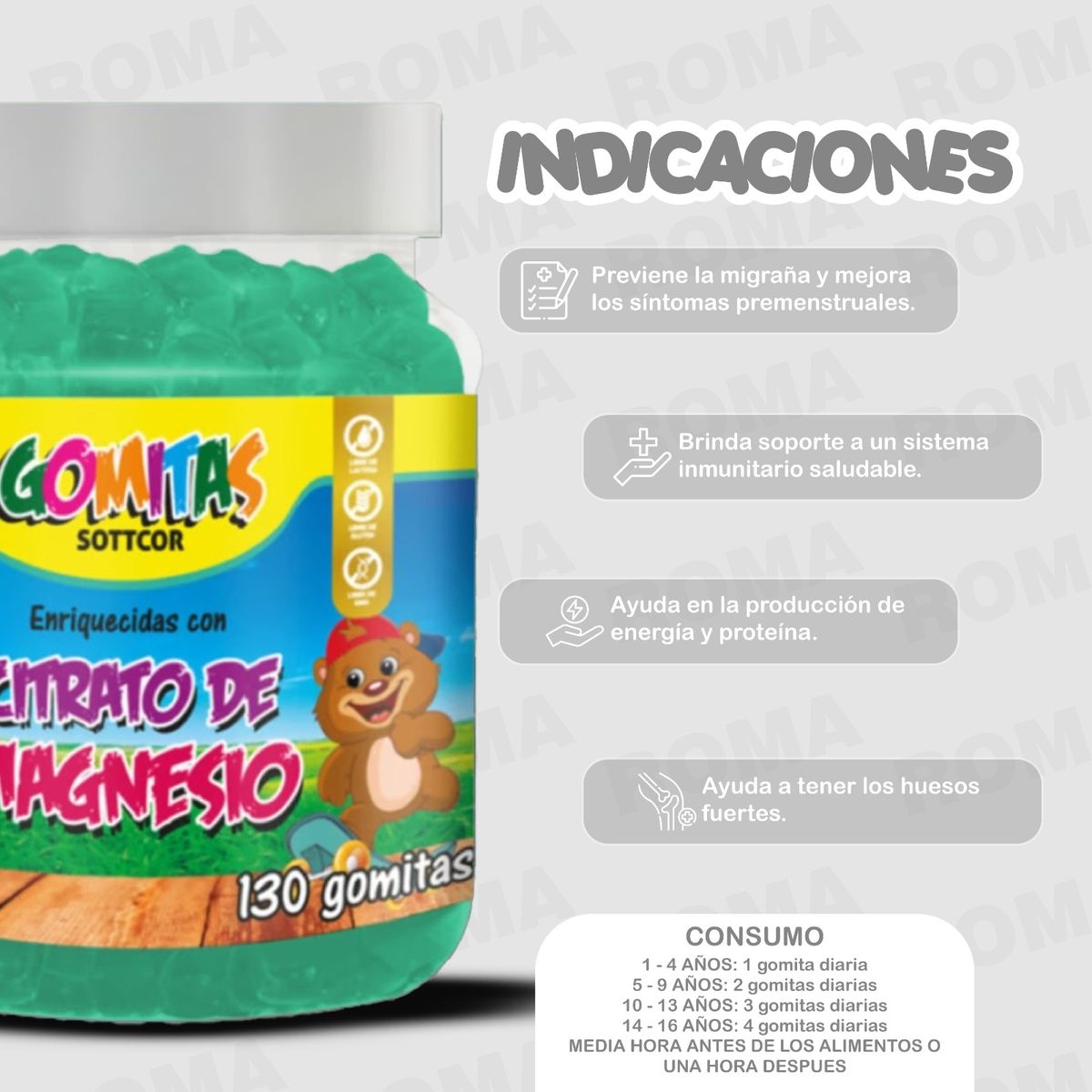 GENERICO - PACK 2 CITRATO DE MAGNESIO NIÑOS 130UND + VINAGRE DE MANZANA 130UND