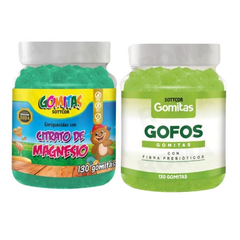GENERICO - PACK 2 GOMITAS CITRATO DE MAGNESIO NIÑOS + GOFOS PARA ADULTOS 260 UND