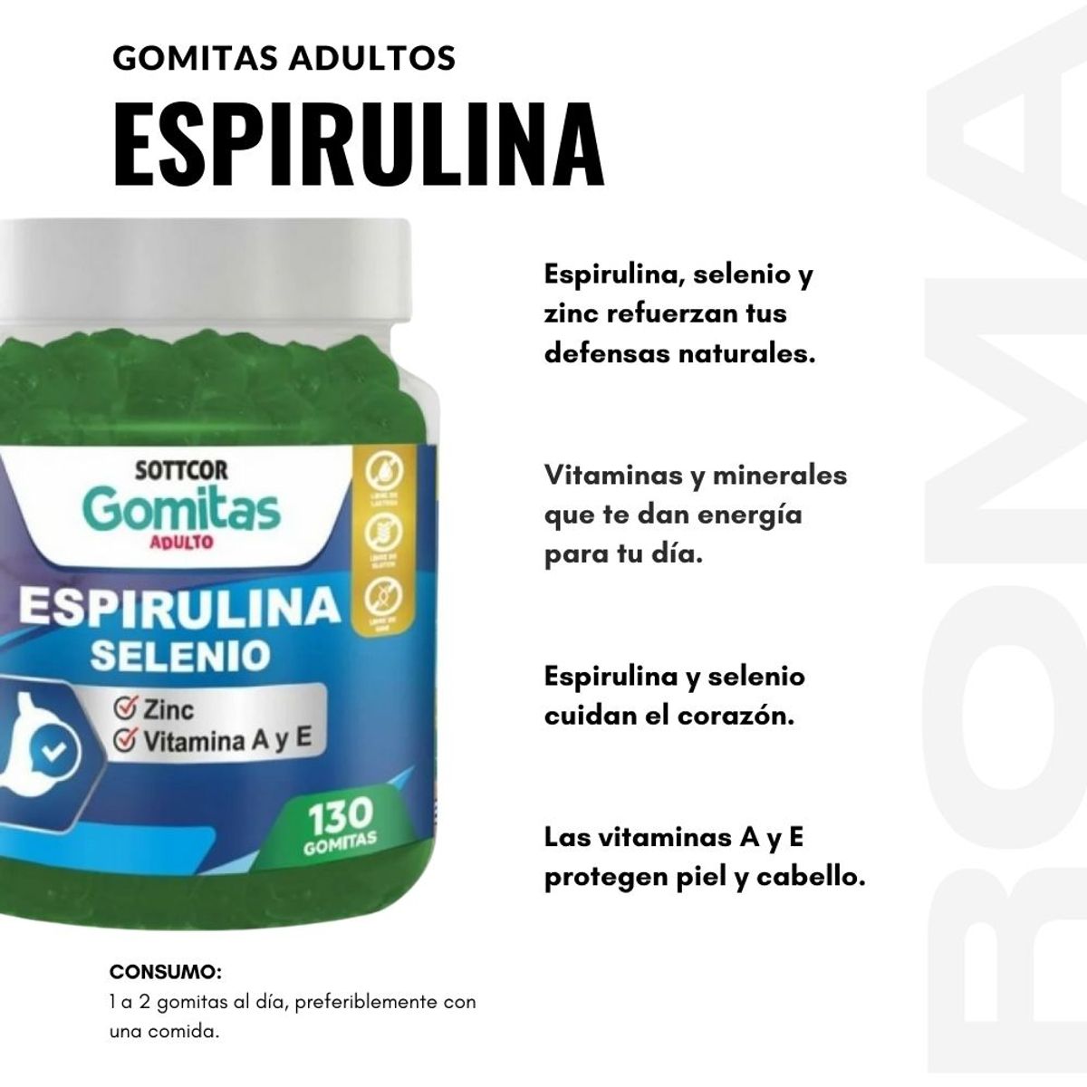 GENERICO - PACK 2 GOMITAS OMEGA 3 NIÑOS + ESPIRULINA ADULTOS 260 UND