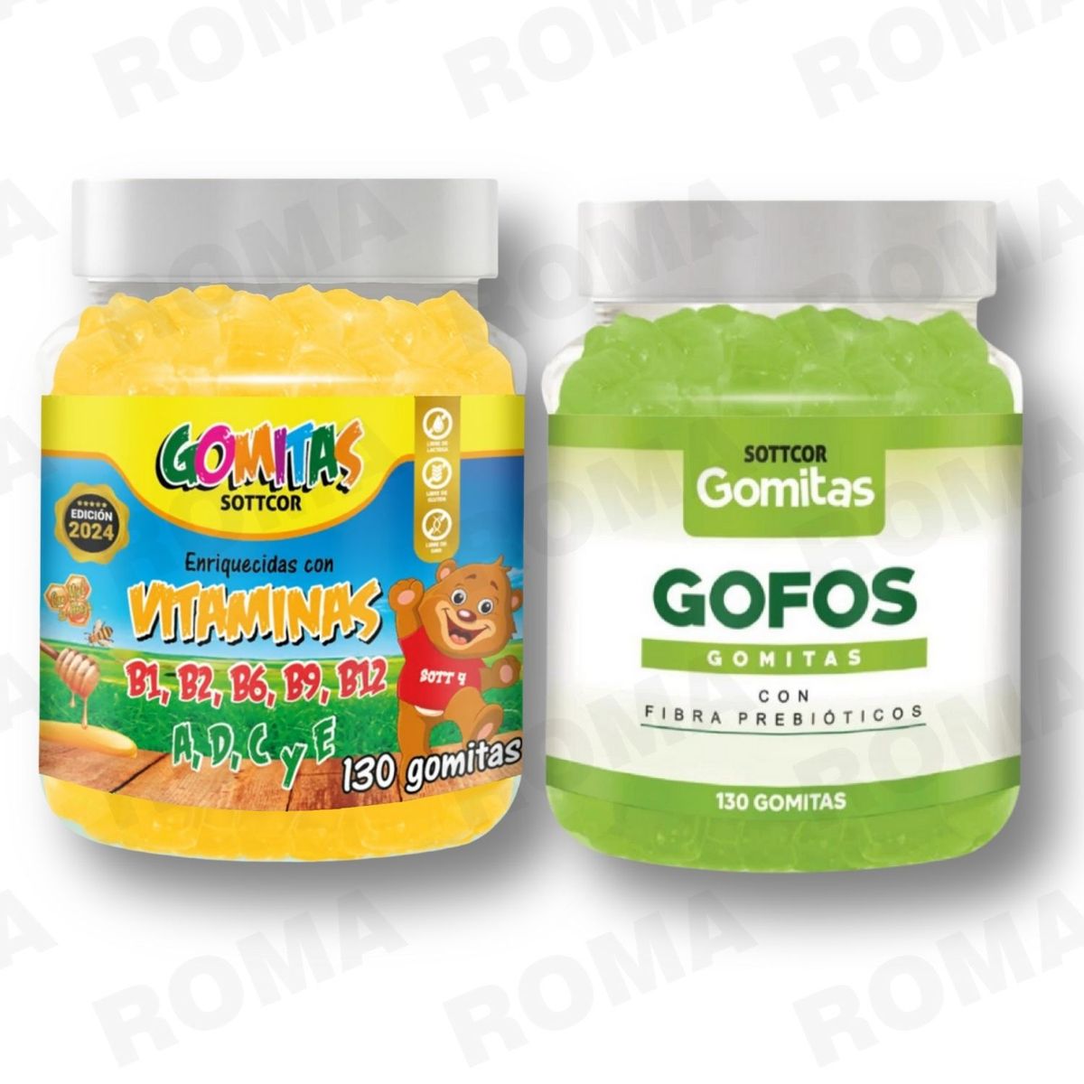 GENERICO - PACK 2 GOMITAS VITAMINAS PARA NIÑOS + GOFOS PARA ADULTOS 260 UND