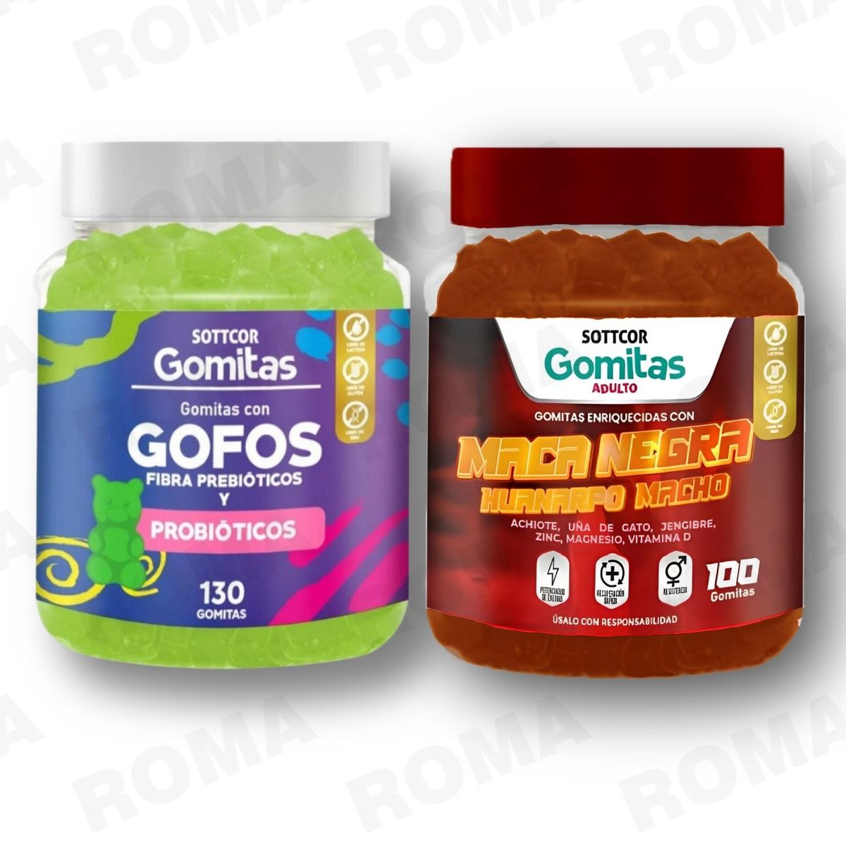 GENERICO - PACK 2 GOMITAS GOFOS PARA NIÑOS + GOMITAS MACA NEGRA 100 UND
