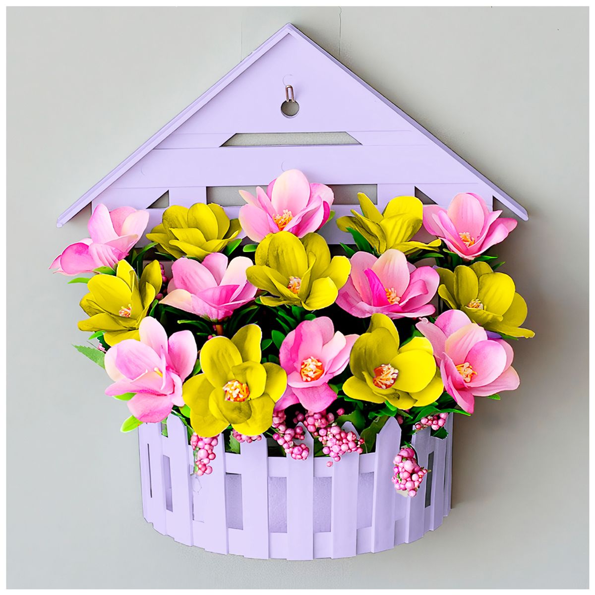 KELLER - Pack X2 Macetero Decorativo Maceta Colgante de Pared Casita L10 MD