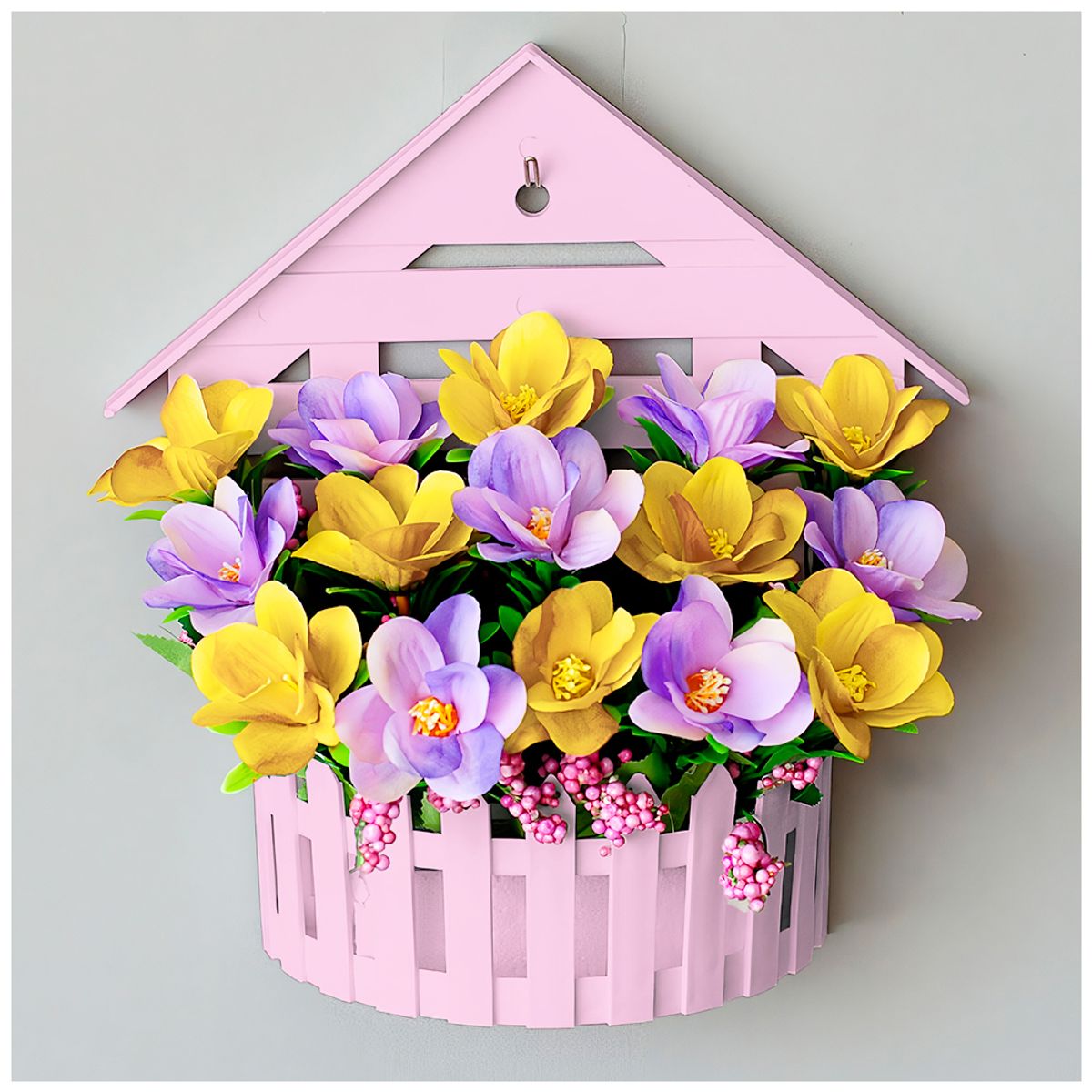 KELLER - Pack X2 Macetero Decorativo Maceta Colgante de Pared Casita L10 RS