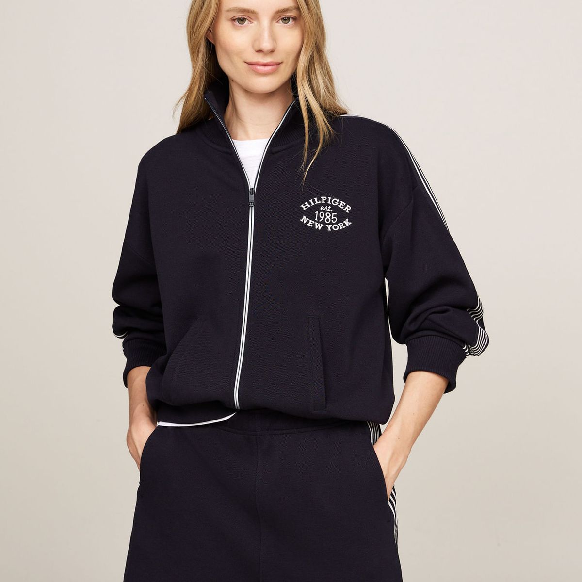 TOMMY HILFIGER - SWEATSHIRT VARSITY REG FULL ZIP HWK JACKE