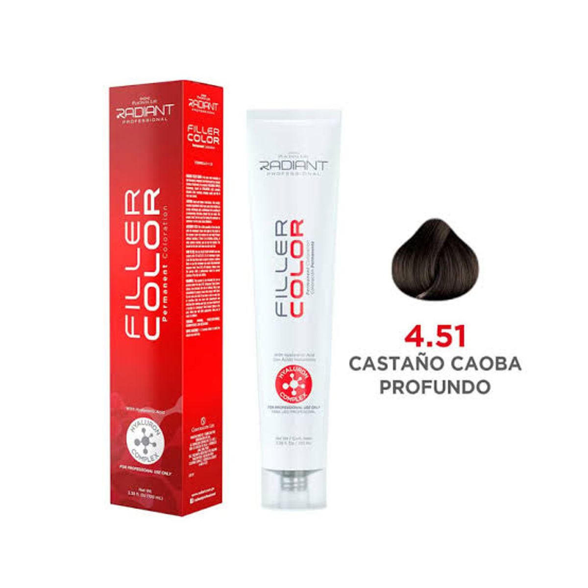 PLACENTA LIFE RADIANT - Radiant Filler Color Tinte 4.51 Castaño Caoba ProfundoTubo 100ml