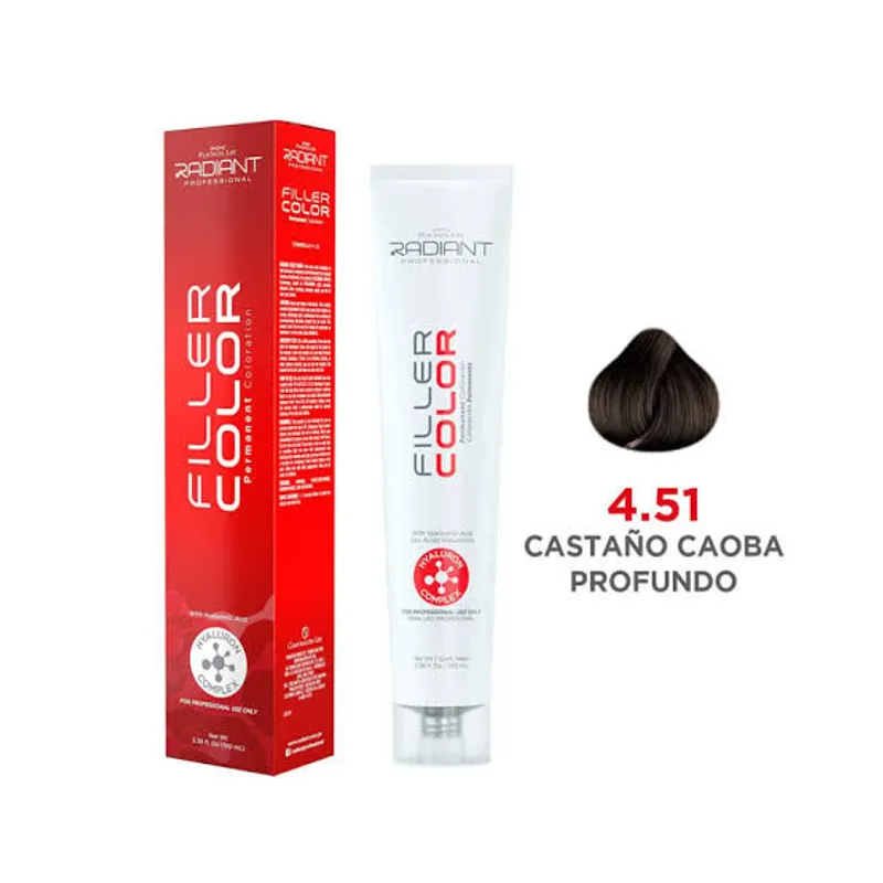 PLACENTA LIFE RADIANT - Radiant Filler Color Tinte 4.51 Castaño Caoba ProfundoTubo 100ml