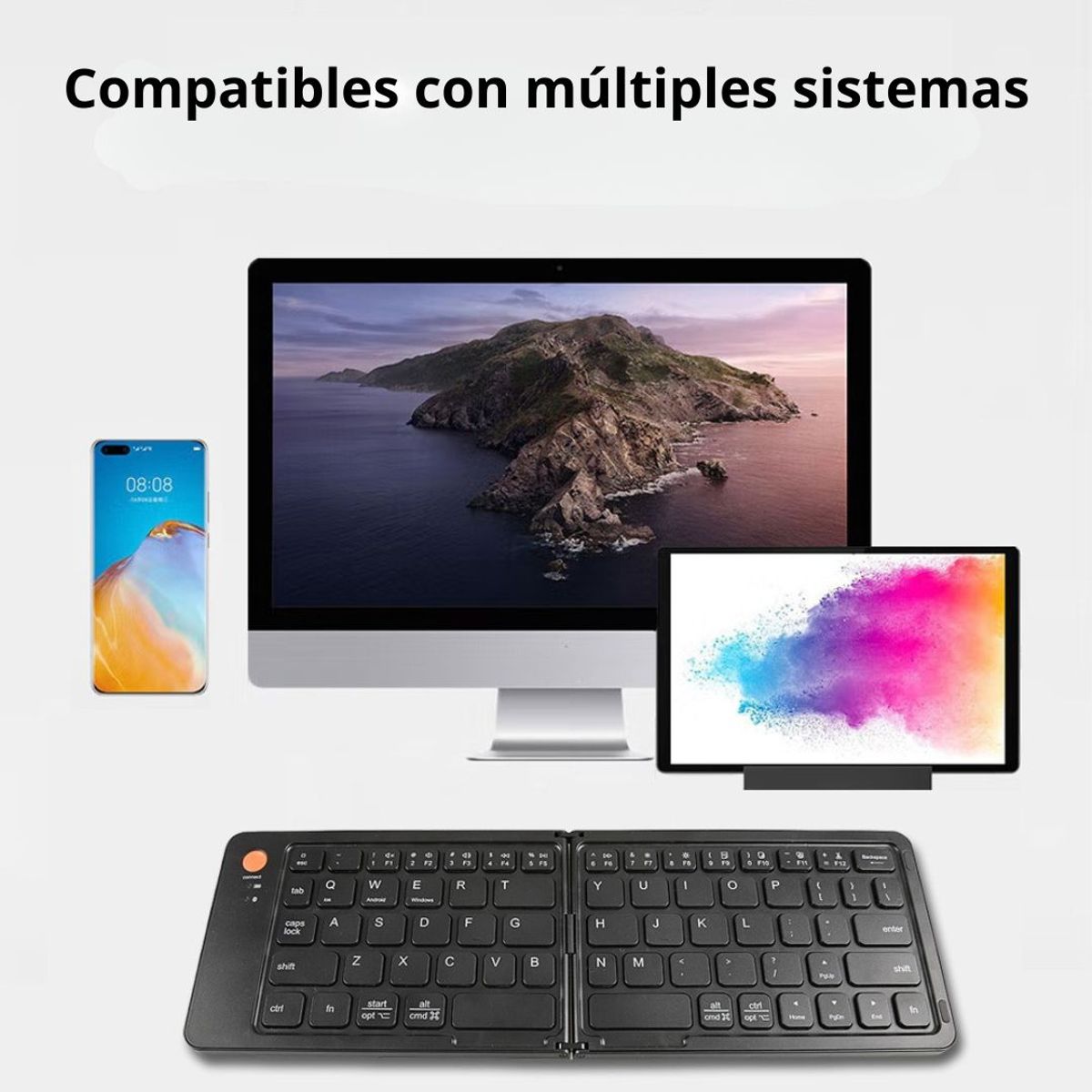 OEM - TECLADO INALÁMBRICO CMK-B023 PLEGABLE BLUETOOTH MULTIDISPOSITIVO
