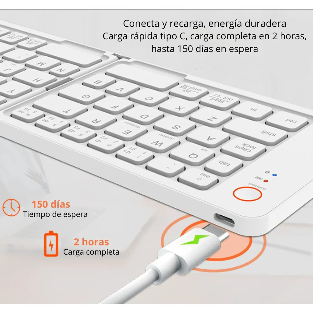 OEM - TECLADO INALÁMBRICO CMK-B023 PLEGABLE BLUETOOTH MULTIDISPOSITIVO