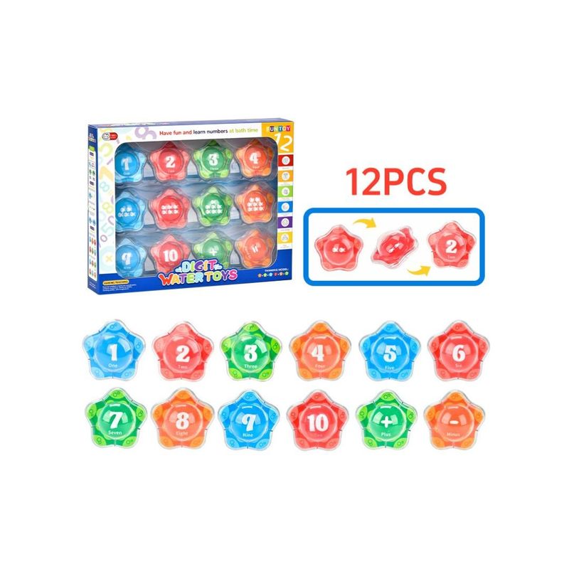 GENERICO - Set Estrellas Flotantes con Números para el Baño del Bebé