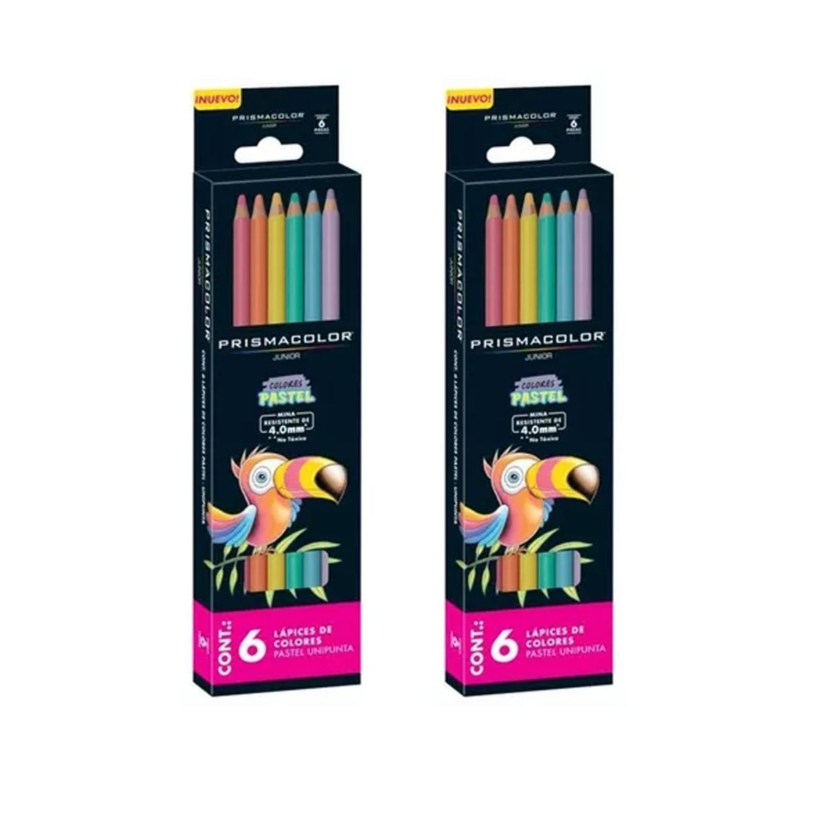 PRISMACOLOR - LAPICES 6COLORES JUNIOR PRISMACOLOR PASTEL x2