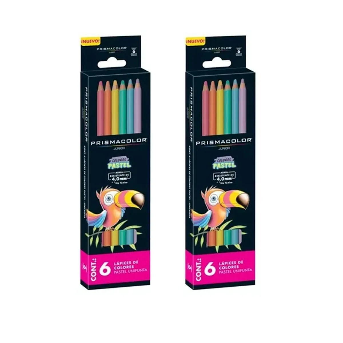 PRISMACOLOR - LAPICES 6COLORES JUNIOR PRISMACOLOR PASTEL x2