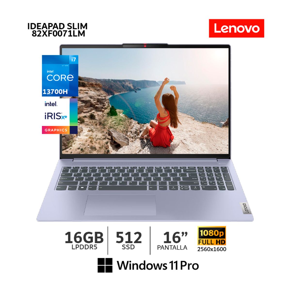 LENOVO - Laptop Lenovo IdeaPad Slim 5 16IRL8 Core i7-13620H 16Gb Ram/ 512Gb SSD 16 WUXGA-82XF0071LM - CSI