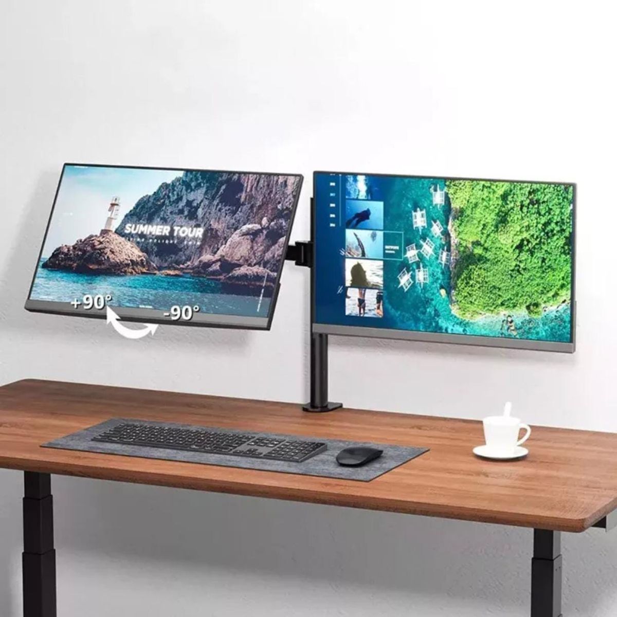 OEM - Soporte de escritorio 17 A 30 Pulgadas Rack Para 2 Monitores de acero