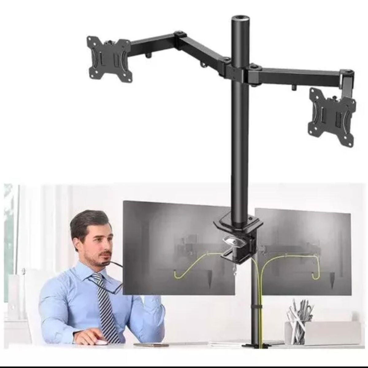 OEM - Soporte de escritorio 17 A 30 Pulgadas Rack Para 2 Monitores de acero