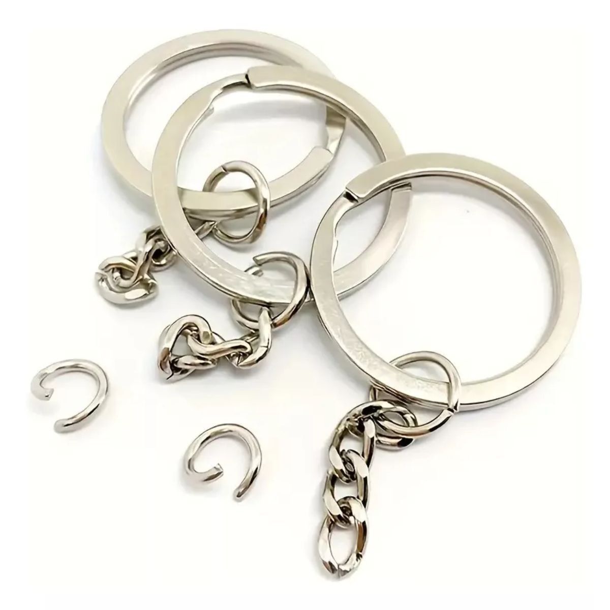 GENERICO - 100 Argollas Aros Planos Para Llavero Manualidades