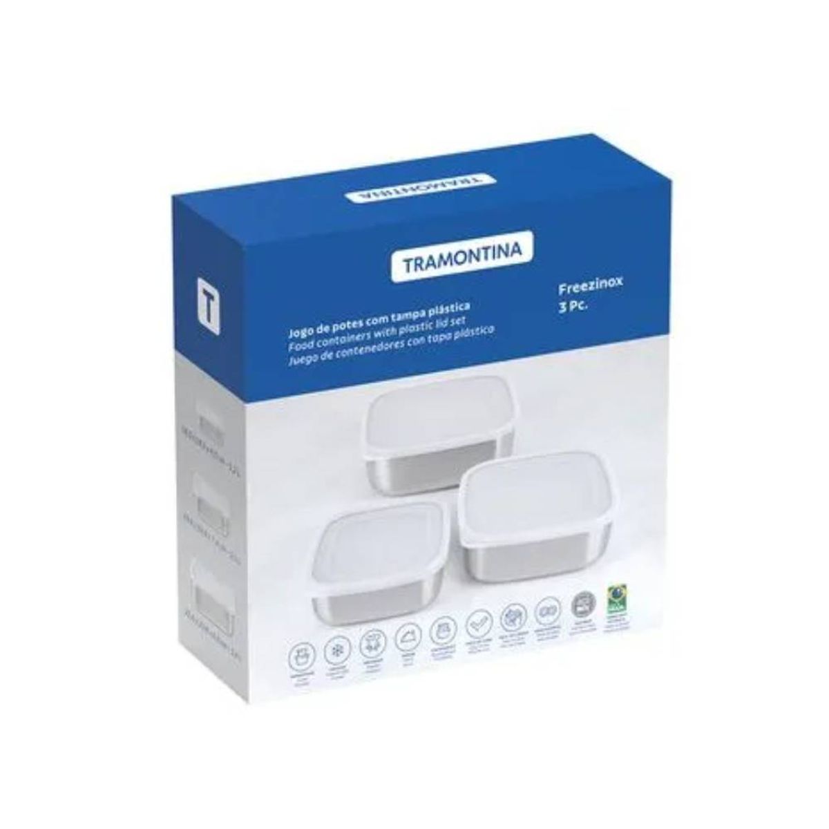 TRAMONTINA - Jgo Taper Cuadrado AI cTapa c3 Pzas Freezinox 64220800