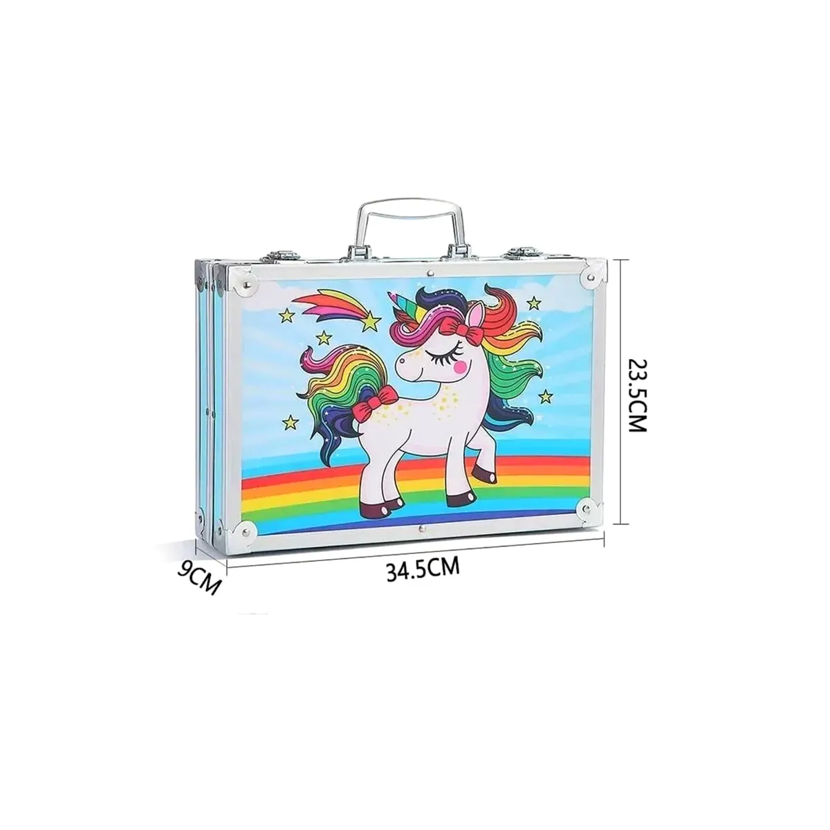 GENERICO - Set de Arte Maleta de Aluminio para Niñas 144 Piezas Aleatorio