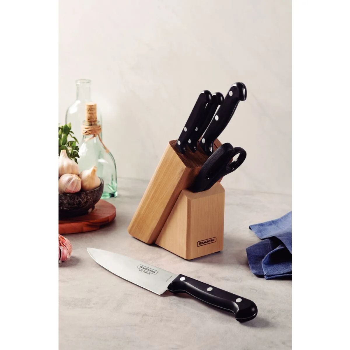TRAMONTINA - Juego de Cuchillos Tramontina Ultracorte 6 Piezas con Soporte 23899060