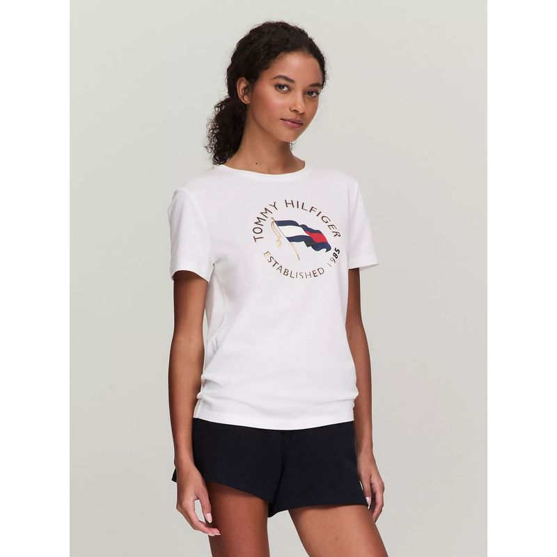 TOMMY HILFIGER - CAMISETA W DOUBLE FLAG TEE TH