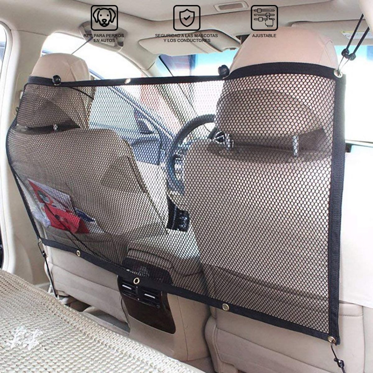 GENERICO - Combo pañal absorbente para perro+malla seguridad para auto