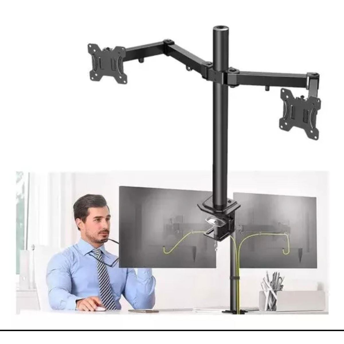 OEM - Soporte de escritorio 17 A 30 Pulgadas Rack Para 2 Monitores de acero