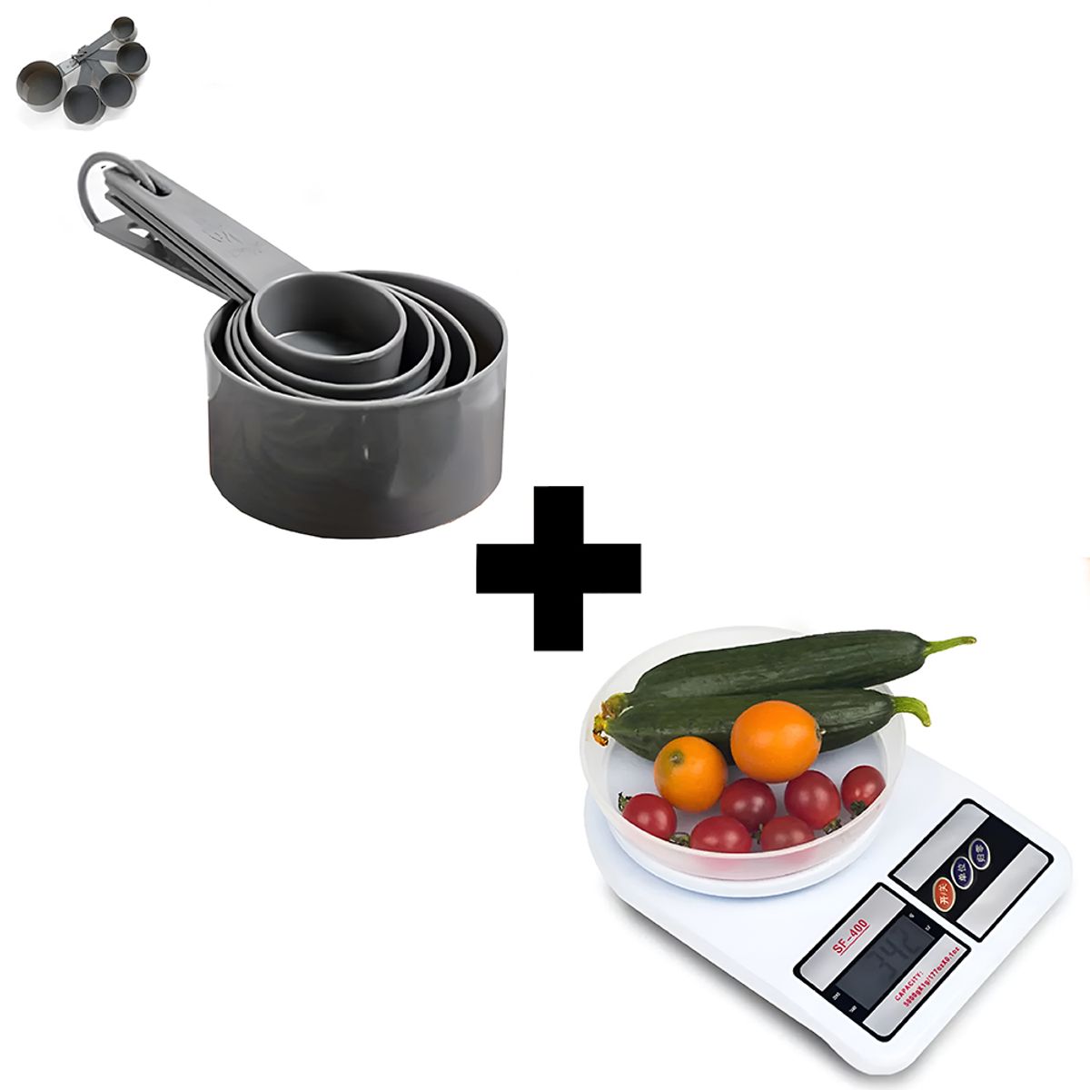EASY&HOME - Combo balanza gramera + tazas medidoras para cocina