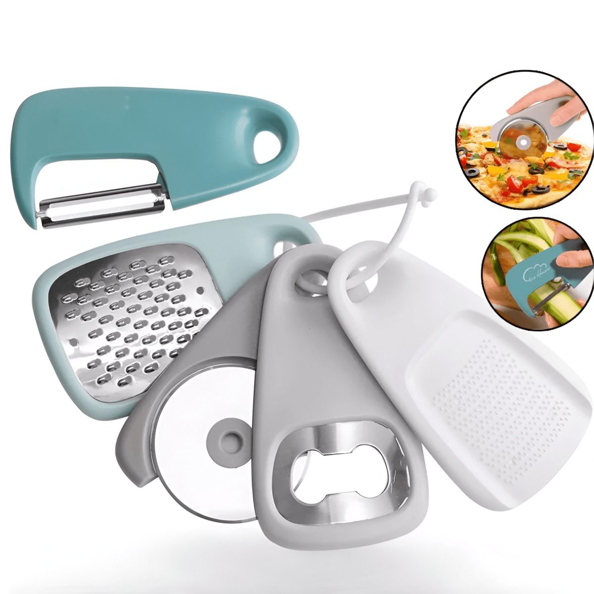 ELMEJORPRECIO - Llavero Multiuso de Cocina 5 en 1