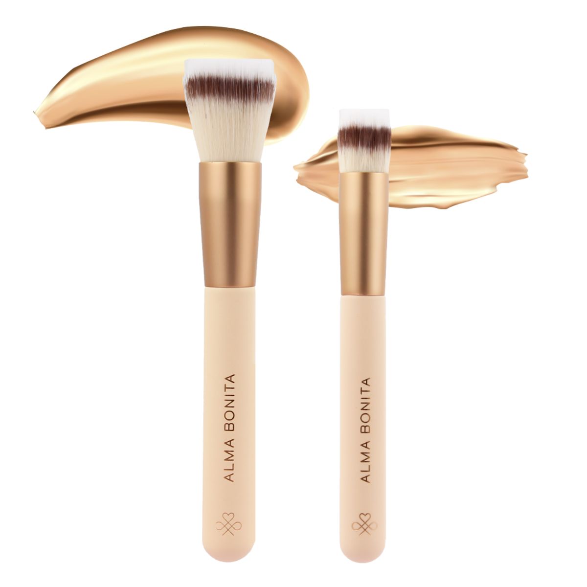 ALMA BONITA - Set de 2 Brochas Profesionales para Base y Corrector