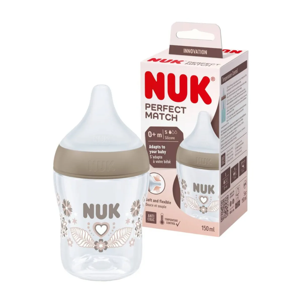NUK - Nuk Biberón Perfect Match PP CT 150ML Corazón