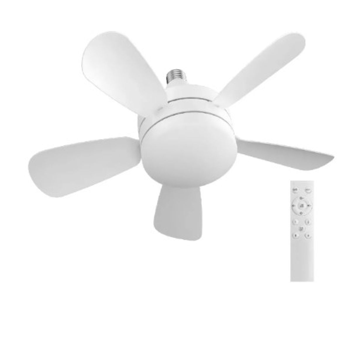GENERICO - Foco Ventilador de 6 Aspas 3 Velocidades Blanco + Control
