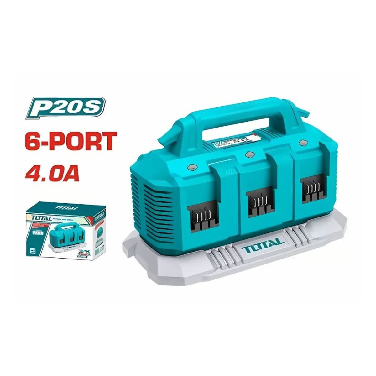 TOTAL TOOLS - ESTACIÓN DE CARGA PARA 6 BATERÍAS 4A – TOTAL (TFCLI2064)