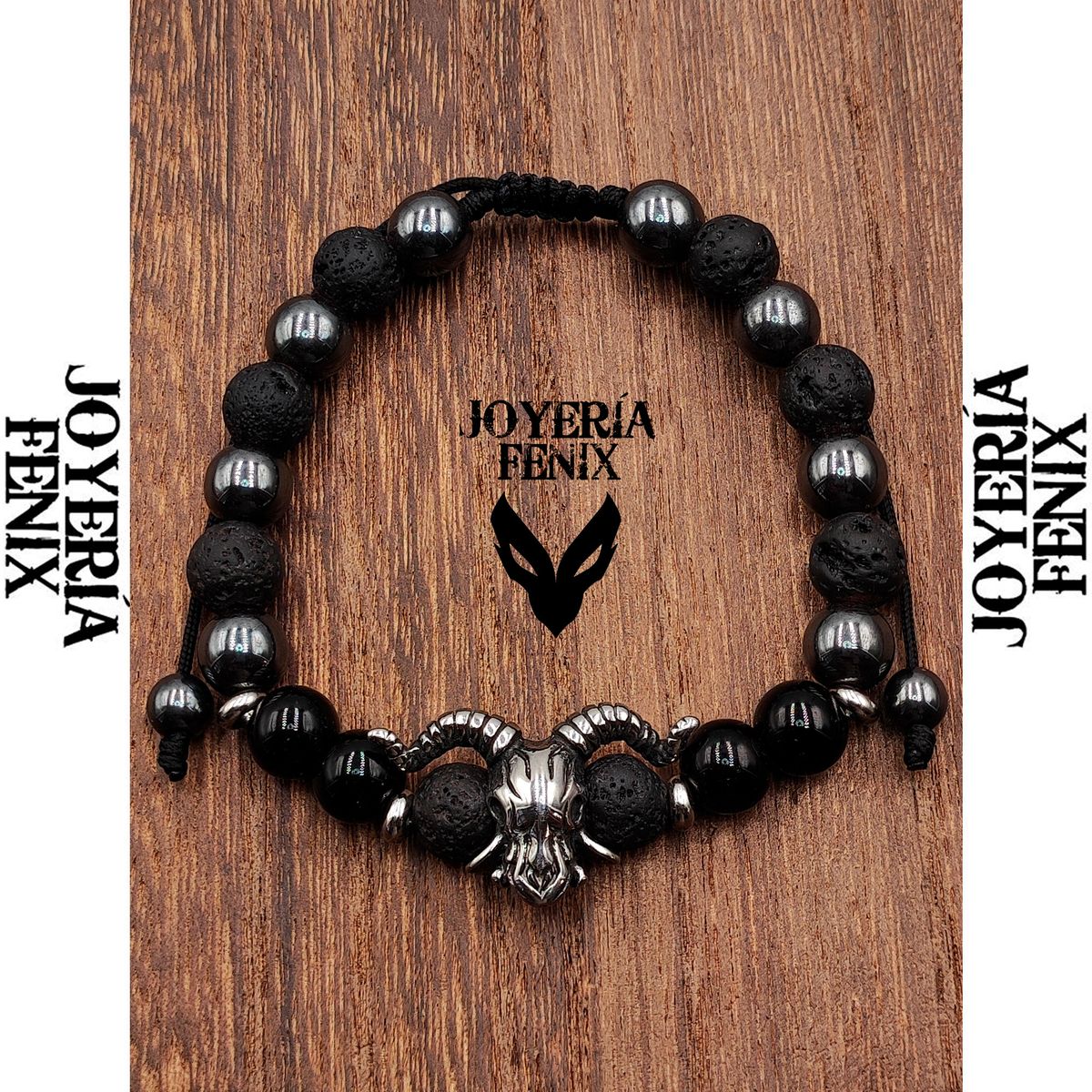 JOYERIA FENIX - Pulsera Piedra Natural Cráneo Cabra - Joyería Fenix