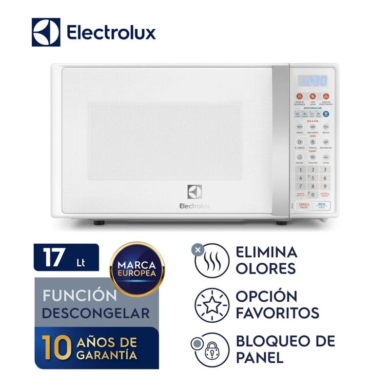 ELECTROLUX - Horno Microondas 17 litros Blanco Electrolux EMDO17S2GSRUW