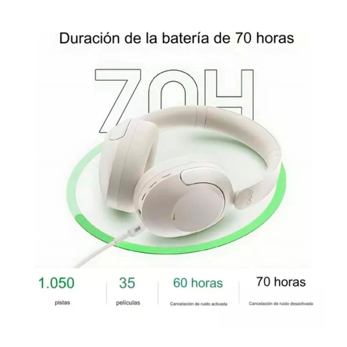 QCY - Audifonos Bluetooth QCY-H4 ANC Cancelación Activa de Ruido Blanco