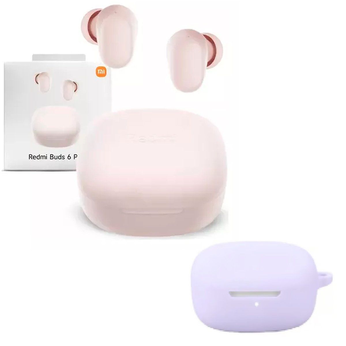 XIAOMI - Audifono Redmi Buds 6 Play Pink + Protector de Silicona Lila