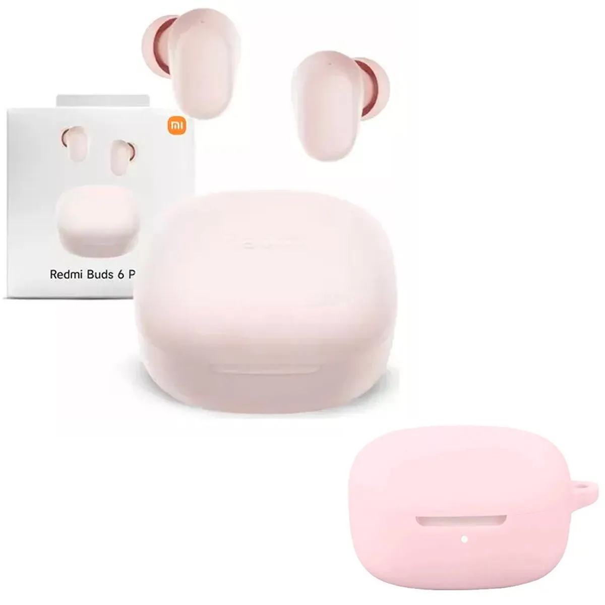 XIAOMI - Audifono Redmi Buds 6 Play Pink + Protector de Silicona Rosa