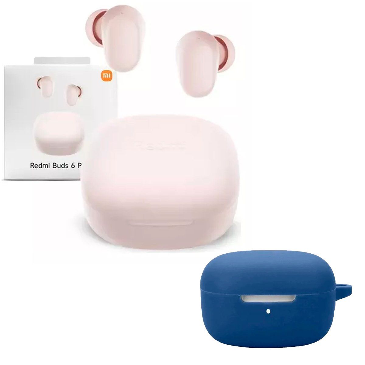 XIAOMI - Audifono Redmi Buds 6 Play Pink + Protector de Silicona Azul