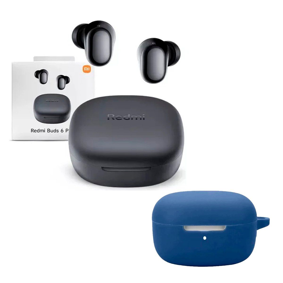 XIAOMI - Audifono Redmi Buds 6 Play Negro + Protector de Silicona Azul