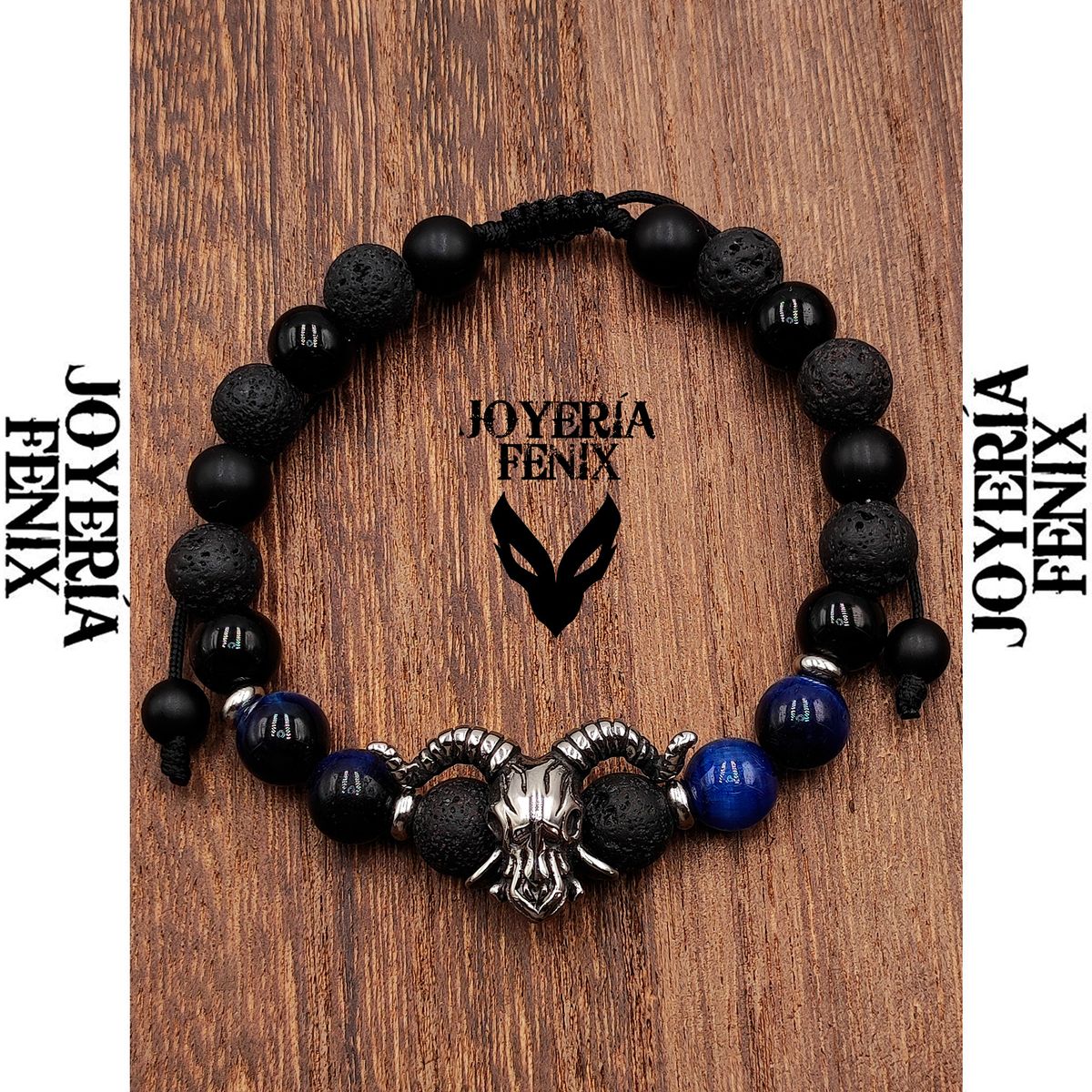 JOYERIA FENIX - Pulsera Piedra Natural Cráneo Cabra - Joyería Fenix