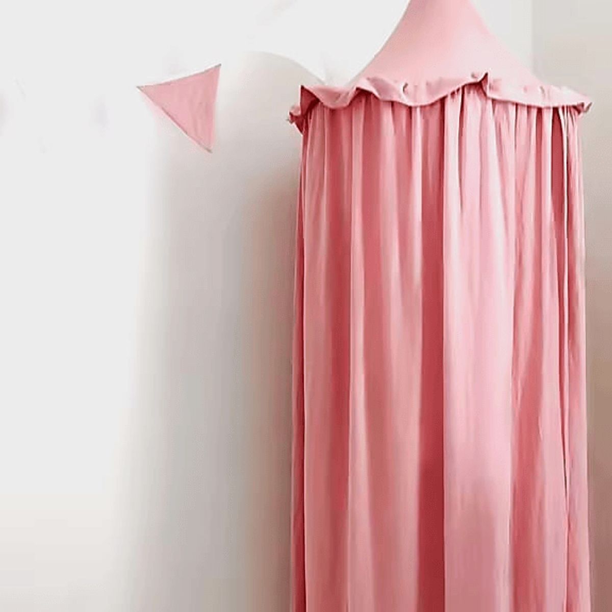 GENERICO - Dosel rosado en tela lino 240 x 60 cm lavable