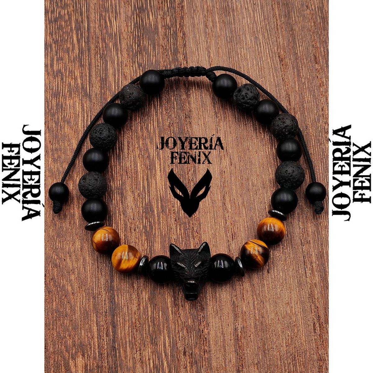 JOYERIA FENIX - Pulsera Piedra Natural Lobo - Joyería Fenix