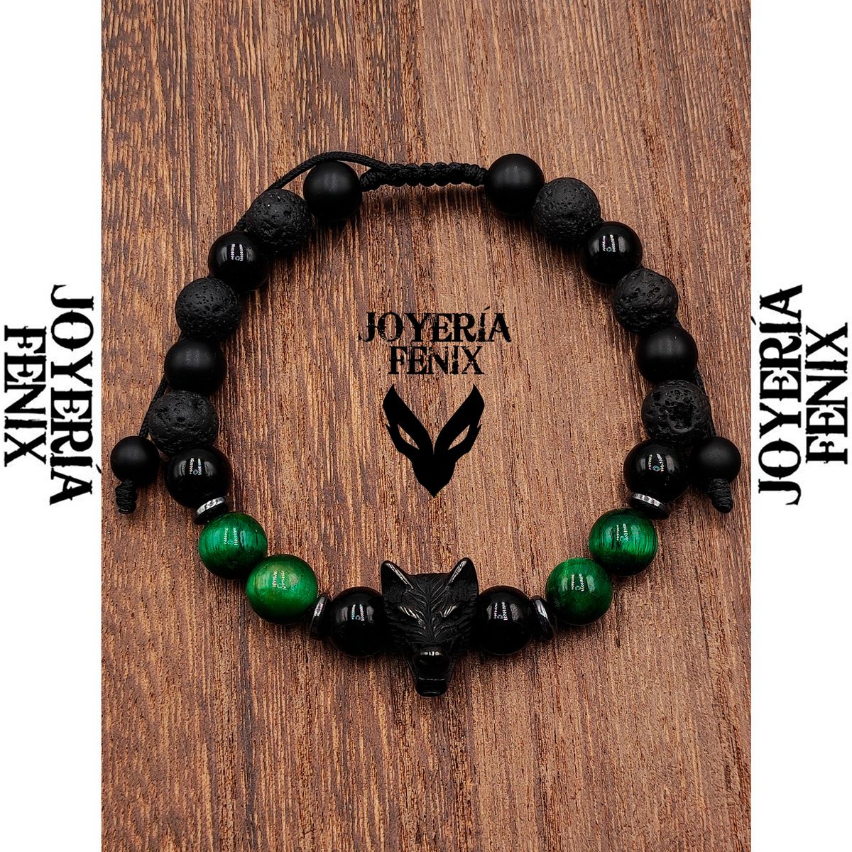 JOYERIA FENIX - Pulsera Piedra Natural Lobo - Joyería Fenix